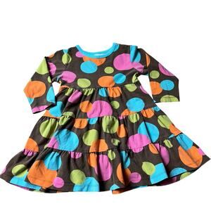 Kelly Kids Brown Polka Dot Long Sleeve Dress - Size 2
